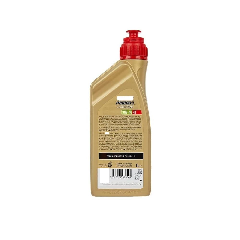 CLICK&GO Olio per Moto 4 litri 10W-40 POWER 1 RACING SINTETICO + Filtro Olio per Motore 4T