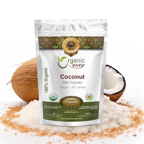 Organic Way Coconut Milk Powder - Unsweetened Creamer Alternative for Coffee and Smoothies | Vegan, Non-GMO and Gluten Free | Keto Friendly | 100% Raw