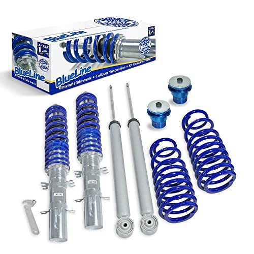 JOM Car Parts & Car Hifi GmbH 741001 Suspension combiné fileté Blueline Réglables - Amortisseurs filetés - Tuning Kit Complet - Qualité Allemande