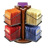 HTB Carousel Tea Bag Organizer for Counter with 6 Removable Tea Baskets