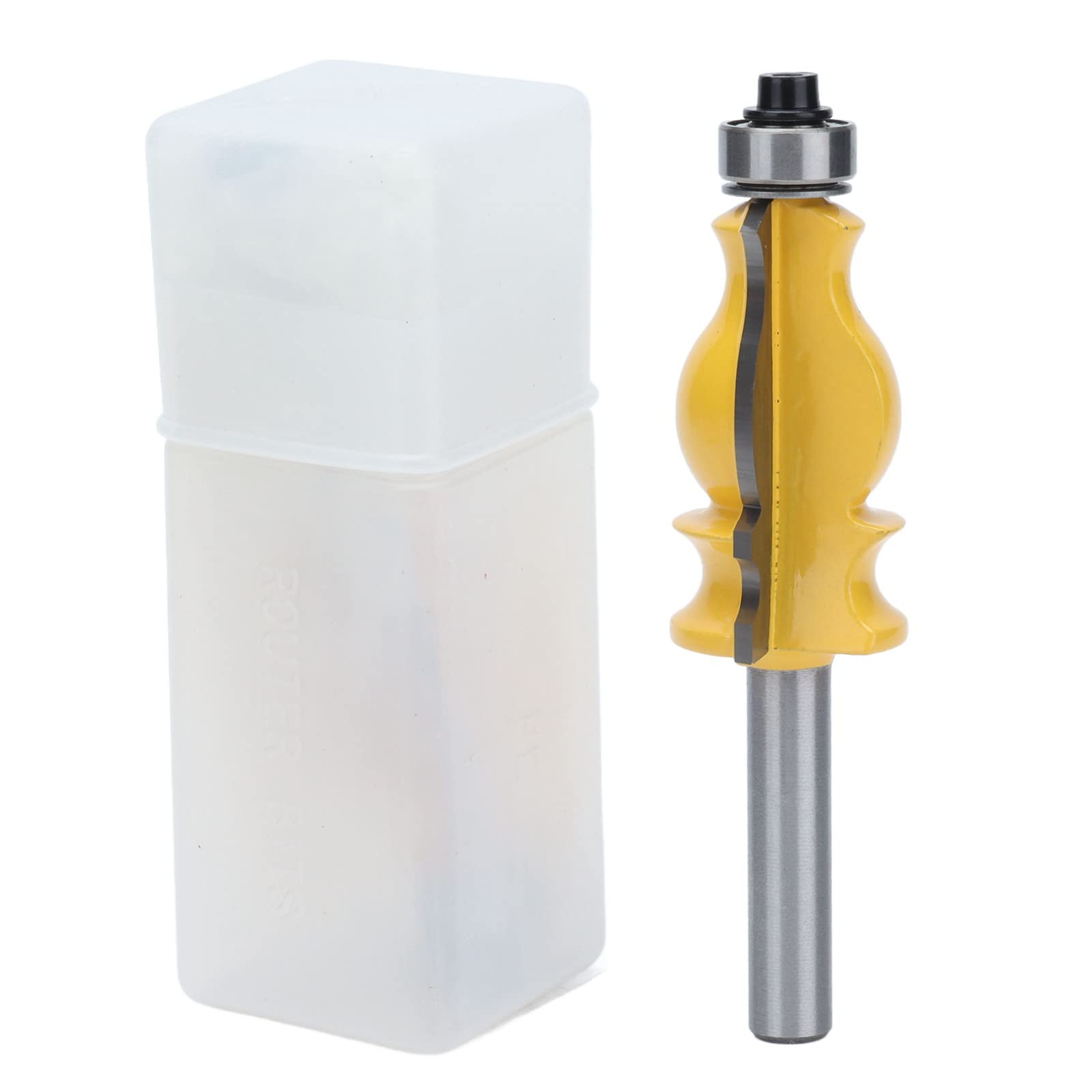 8mm Shank Handrail Router Bit, 8mm Shank Handrail Milling Cutter, Carbon Steel Alloy Cutter Yellow Coating Head Line Molding (Fishtail armrest milling cutter)