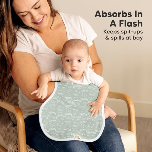 KeaBabies 4-Pack Baby Burp Cloths for Girl, Boy and 8-Pack Baby Bibs for Girls & Boys - Cotton Burp Cloth Extra Large - Teething Bibs for Infant, Toddlers4