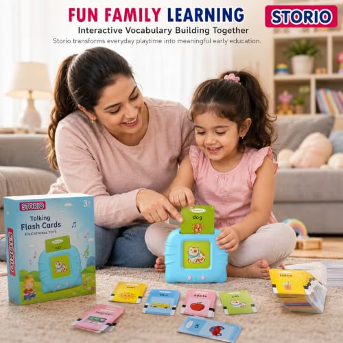 Image of Storio Toys Rechargeable Educational Language Skills Learning Talking Flash Cards for 2 Year Old Kids Boys Girls Baby Montessori Toys
