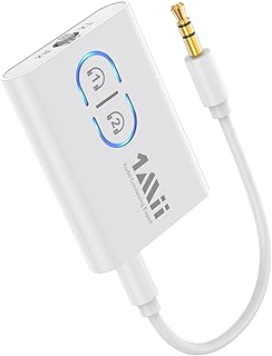 1Mii Bluetooth Transmitter Receiver for TV/Airplane to Headphones, Bluetooth 5.3 AUX/RCA Audio Adapter with AptX Adaptive/Low Latency/HD Audio, Dual Link, Wireless Receiver for Home Stereo, Boat, Gym