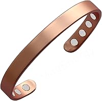 MagEnergy Pure Copper Magnetic Bracelet for Men & Women - 99.9% Copper Bangle with 8x 3500 Gauss Magnets, Adjustable Therapy Jewelry