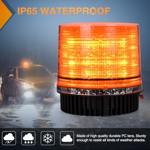Image of Nilight 18LED Strobe Lights Amber Wireless Rotating Beacon Light | Emergency Safety Flashing Light with Magnetic Base Mount Two Types of Plugs for Vehicle UTV Truck Forklift Tractor Snow Plow