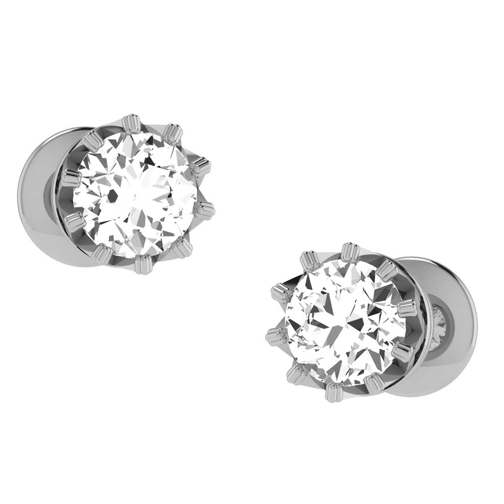14KT/18KT Yellow/White/Rose Gold Stud Earrings for Girls and Women-image-37