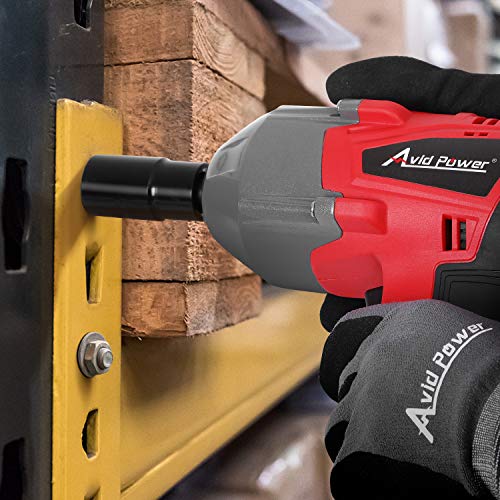 Avid Power Electric Impact Wrench Kit with 1/2 Inch Chuck, 500 N.m (370 Ft-lbs) Max Torque with Sockets and Carry Case