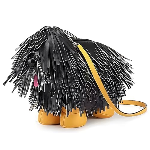 Image of Women PU Leather Unique Novelty Dog Shaped Crossbody Shoulder Bag Handbag Purse