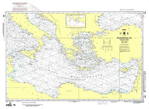 Paradise Cay Publications NGA Chart 302: Mediterranean Sea, Approx. Size 21