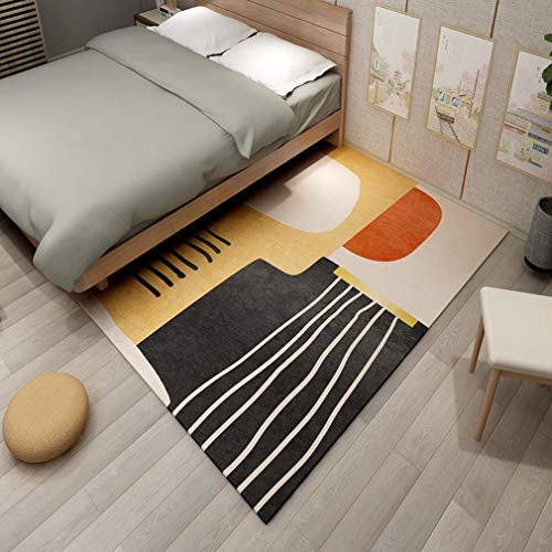 MOXIC ソフト抽象アートリビングルーム エリアラグ 長方形 子供 寝室 ラグ フリース 滑り止めカーペット 北欧 モダン 室内装飾 マット 屋内 屋外 ランナー 保育園 6.5フィート X 7.2フィート