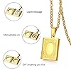 Oidea Retro Locket Necklace for Men Women: Gold Tone Stainless Steel Memory Book Photo Locket Pendant Necklace Flower Pattern Memorial Lockets Jewelry Gift #1