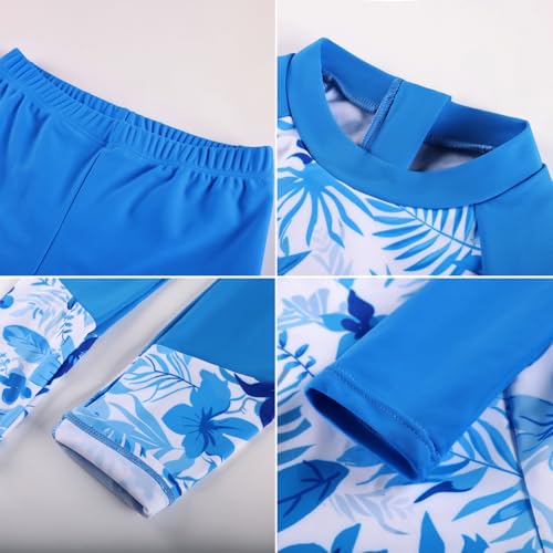 Image of GRACE KARIN Girls Long Sleeve Swimsuit Mermaid Bathing Suit Rash Guard Swimwear 4 Piece Size 5-12