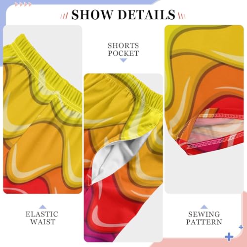 Rainbow Glaze Boys Pants Boys Athletic Pants Long Pant for Boywith Pockets Wide-Leg Size 6-14Y4