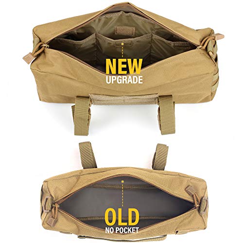 Wynex Tactical Increment Molle Pouch, Vertical Edc Utility Pouches Sling Bag Military Multi-Purpose Large Capacity With Shoulder Strap Waterproof Attachment Modular Design (Khaki (Upgraded)) #TOP1