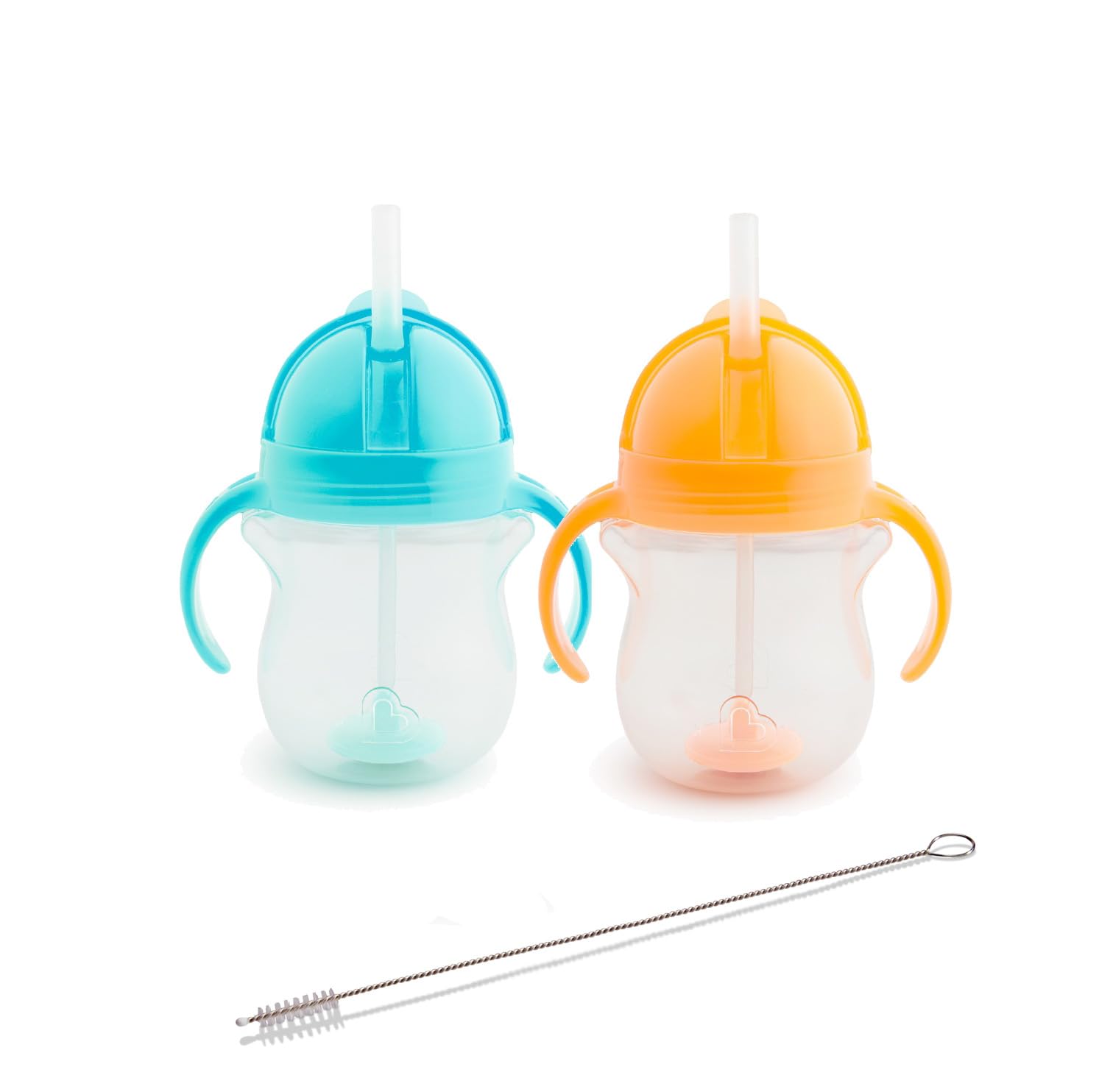 Click Lock Tip & Sip Straw Cup Set | Baby Toddler Sippy Cups with Straw | BPA Free | Leakproof | Dishwasher Safe | Baby Cup Weighted Straw | 7oz/207ml | 2 Pack | Blue/Orange