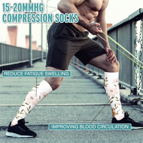 Image of 3 Pairs Compression Socks for Women & Men 15-20 mmHg- Best Support for Nurses, Running, Hiking, Recovery & Flight Socks