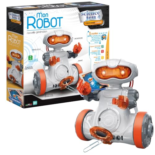 Clementoni | Science & Jeu – Mon Robot Nouvelle Génération Enfant 8 Ans+ | Robot à Assembler avec Capteurs, Micro, Aimant | Application Programmation &...