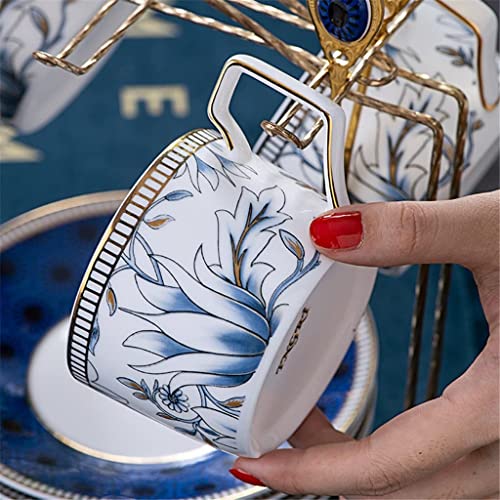 SGSG Juego de Tazas y platillos de café Bone China, Juego de té de la Tarde británico Ligero de Gama Alta, Tienda de… - Imagen 7