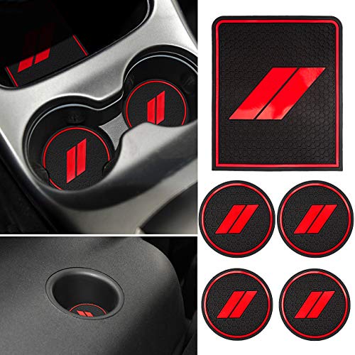 Auovo Anti dust Mats for Journey Accessories 2021 2020 2019 2018 2011-2020 Custom Fit Center Console and Cup Holder Liners Mats(Red)