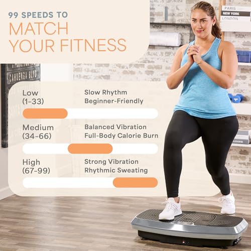Image of Lifepro Vibration Plate Exercise Machine for Lymphatic Drainage - Whole Body Vibration Platform with Resistance Bands for Home Workout - Low-Impact Vibrating Plate for Body Toning