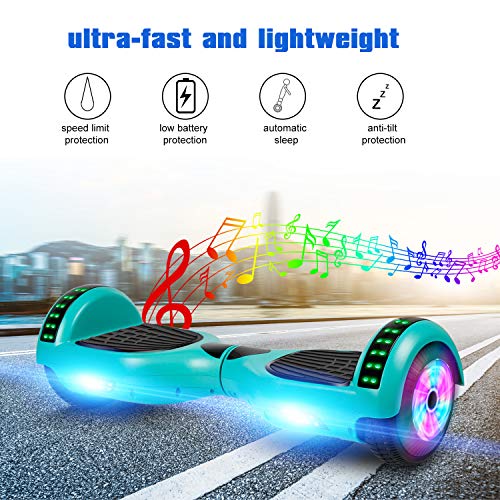 Image of LIEAGLE Hoverboard, 6.5 inch Self Balancing Scooter Hover Board with Bluetooth Wheels LED Lights for Kids Adults