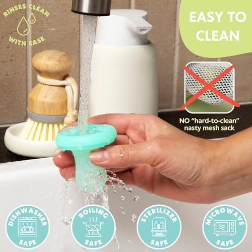 Image of Vesta Baby Fruit Feeder - 2 Sizes Soft Silicone Freezable Fresh Food Nibbler for Safe Infant Self Feeding - Solid Foods Weaning Pacifier & Teether Set - Bunny Teething Relief Toy for Babies 4M+
