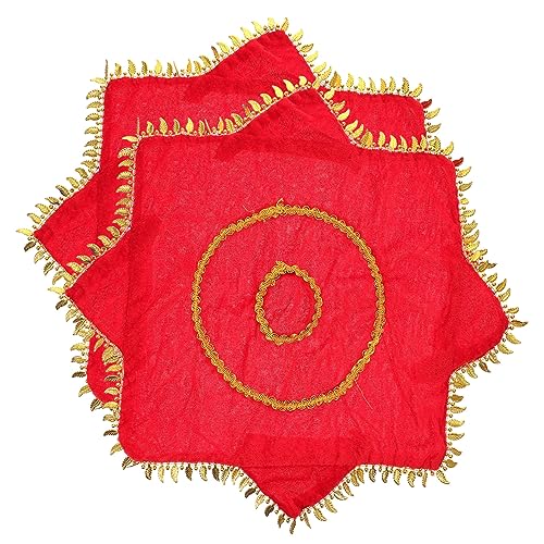 COLLBATH Juggling Handkerchief Octagonal Dance Towel Red Stage Prop Party Supplies Made of Quality Cloth