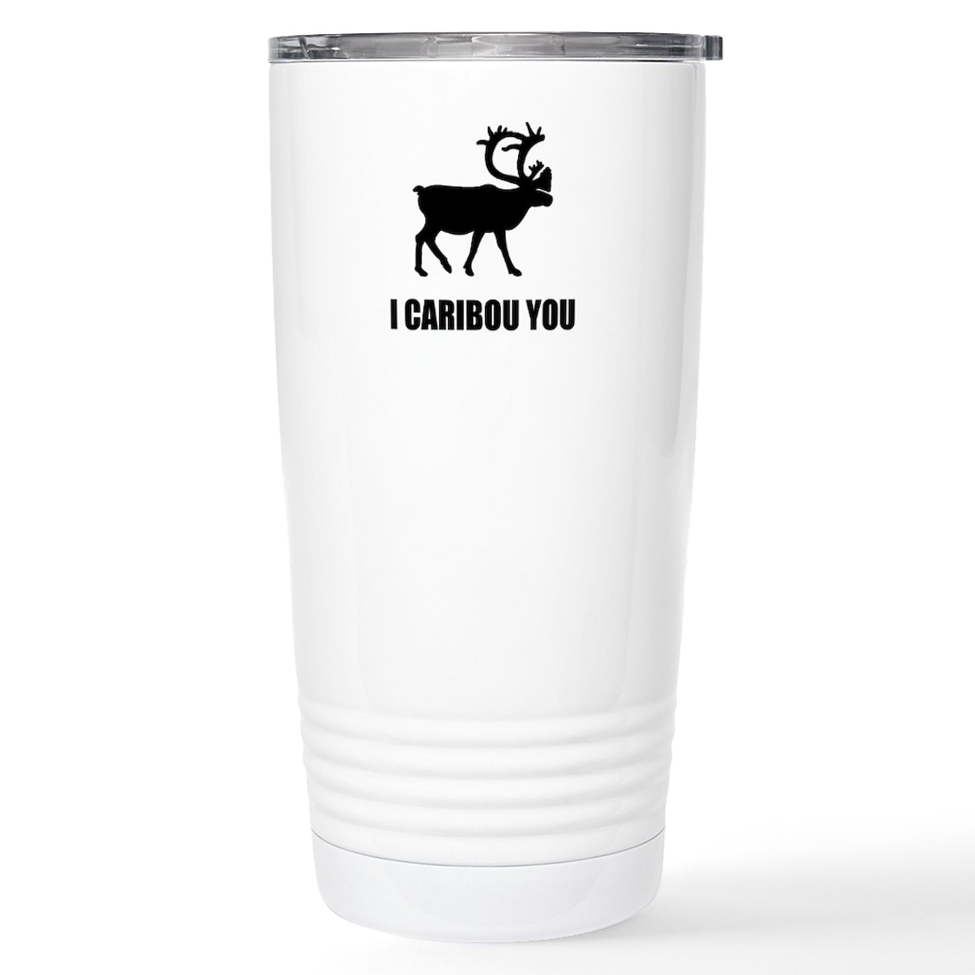 Amazon.com: CafePress I Caribou You Travel Mug 20 oz. Insulated Stainless  Steel Coffee Tumbler : Home & Kitchen