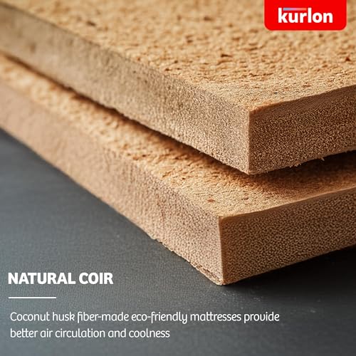 Image of Kurlon Aaram Mattress | Tri-Fold Mattress | Travel Mattress | Medium-Firm Support | Rubberized Natural Coir | Compact & Easy Storage | Double Size | 72x48x4 | 3 Yrs Warranty