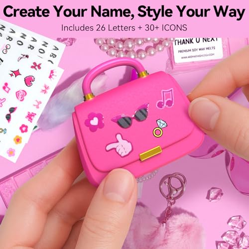 Image of ANCwear Cute Pink Wireless Earbuds for Girls, Bluetooth 5.3 Ear Buds with Mini Handbag Charging Case, DIY Stickers, 22H Battery Life, Fashion Gift for Women Teens, Rose Pearl