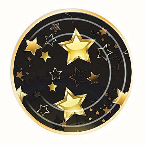 Forum Novelties X82056 Birthday Milestone Plates 7"(8 in pkt) Black, Gold