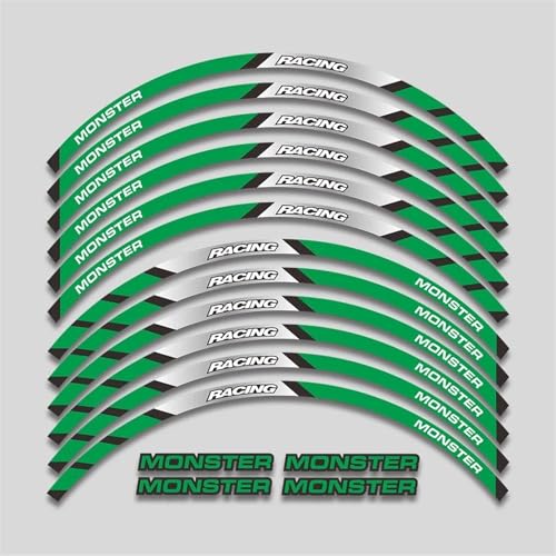 Autocollants Roue Moto Jante Terne Ducati Monster Solution Rayures Réfléchissantes