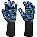 GEEKHOM Guantes de Parrilla, Resistente al Calor hasta 800 Grados Guantes de Cocina Guante Largo de Chimenea Guantes de Cocina Resistentes al Calor Guantes de Cocina por Parrilla, Cocinar, Hornear