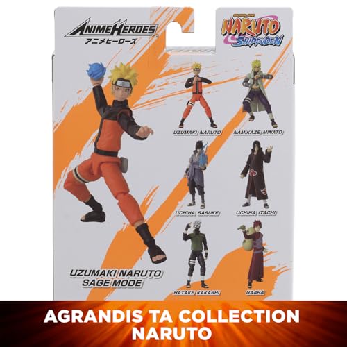 Bandai - Anime Heroes - Figurine Naruto Uzumaki en mode Ermite (Sage mode) - Naruto Shippuden - Figurine d'action Manga Anime Heroes 17 cm - Figurine Naruto articulée - Jouet Enfant 4 ans et + - 36907