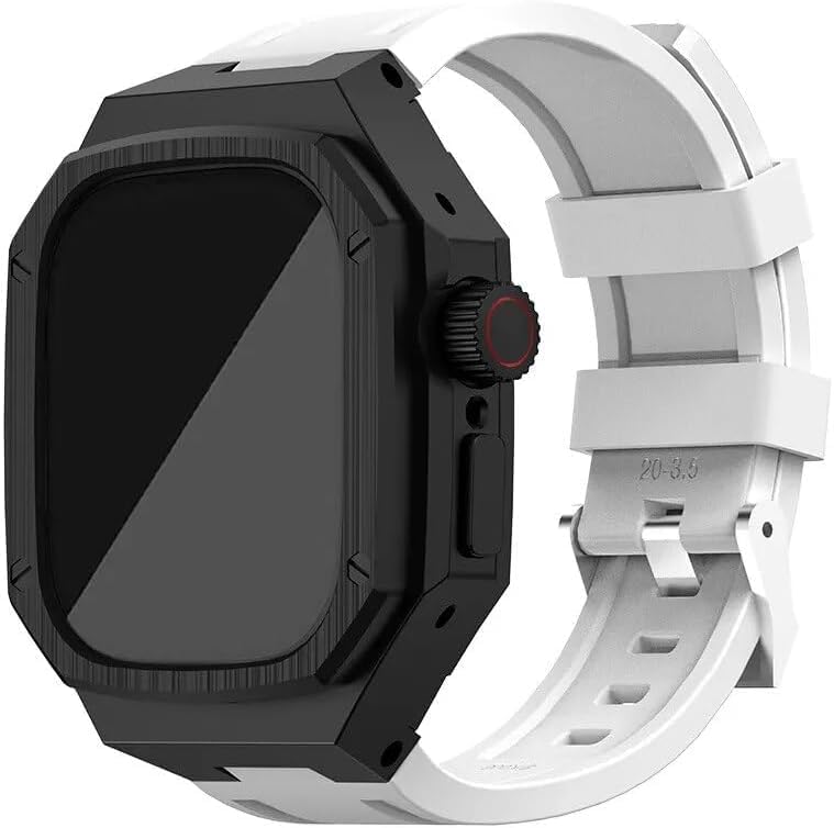 Stainless Steel Watch Case Silicone Band，For 8 7 6 5 4 SE Series，Sports Band Metal Mod Kit，For 44mm 45mm Replacement Accessories