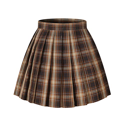 Girls Plaid Pleated School Uniform Skirts Women Short Mini Cospla...