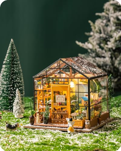 Rolife DIY Miniature House Kit Greenhouse, Tiny for Adults to Build, Mini House Making Kit with Furnitures, Halloween/Christmas Decorations/Gifts for Family and Friends (Cathy's Greenhouse) - Image 3
