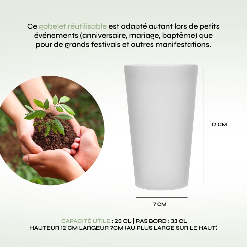 SPARKLERS CLUB Ecocup Trinkbecher, wiederverwendbar, 300 ml, gefrostet, 200