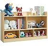 Kids toy storage organizer 5 section bookshelf for organizing books toys wooden storage cabinet daycare furniture for school classroom playroom nursery kindergarten natural  urban country home decor