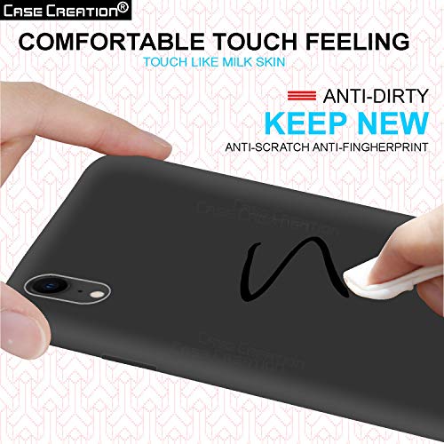Image of Case Creation Luxurious OG Series for Apple iPhone XR Case Cover,Anti-Dirty Slim Case Frosted Matte Cute Candy TPU Raised Bezel (Splash of Color) Back Cover for iPhone XR -Black