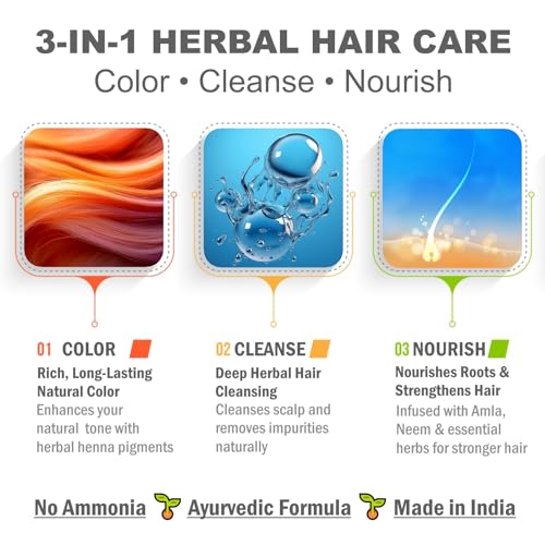Color en polvo para cabello henna, negro natural miniatura 3