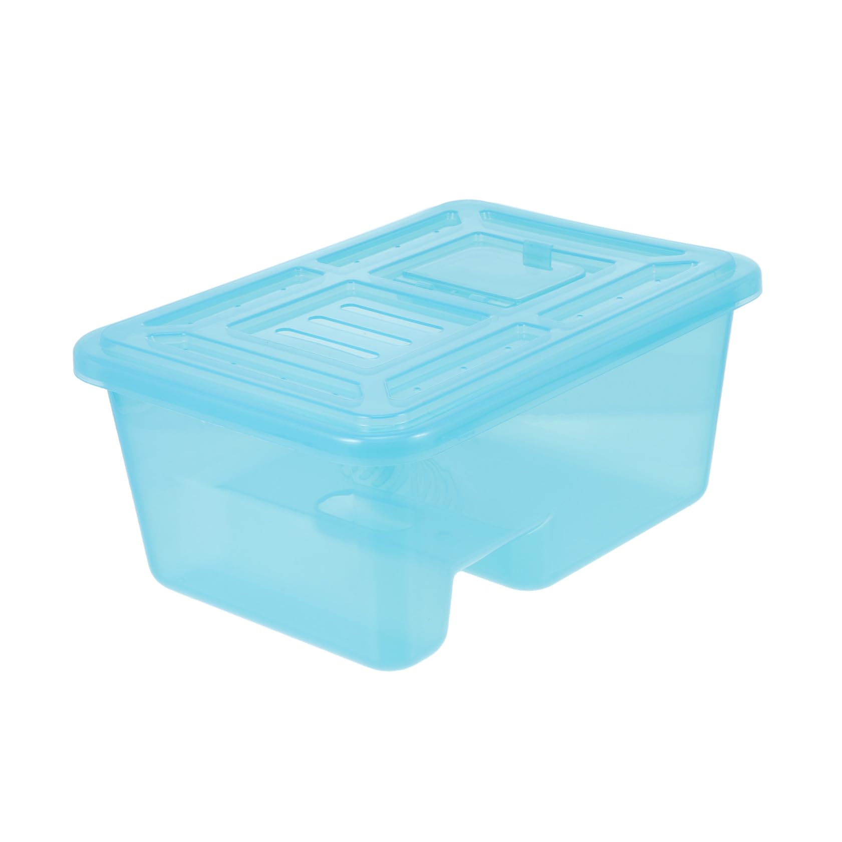 BESPORTBLE Vasca per Tartarughe Blu in Plastico Monopezzo Piattaforma per Asciugatura per Rettili e Terrari da Terra