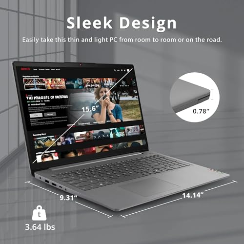 Image of Lenovo New IdeaPad 1 15.6 inch Laptop with 12th Gen Intel Core i3-1215U (6 Core, Up to 4.4GHz), 16GB RAM + 512GB PCIe SSD, 15.6 inch FHD Anti-Glare Display, SD Card Reader, HDMI, Webcam, Windows 11 Home