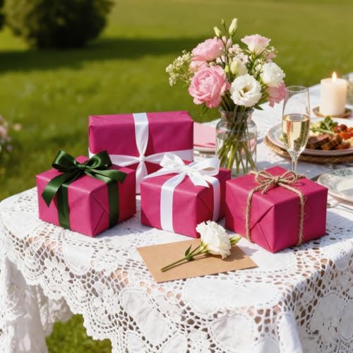 Image of Bobobag 100 Sheets Hot Pink Tissue Paper 20 inchX14 inch Tissue Paper for Gift Bags, Gift Wrapping Tissue, Christmas Tissue Paper Anniversary Holiday Decoration Arts Craft