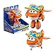 Super Wings EU750230 EU750230-Transformations-Flugzeug Sunny, ca. 20,5 cm große Spiel-Figur für Kinder in Orange, verwandelbares Spielzeug-Flugzeug und Roboterfigur aus der TV-Serie