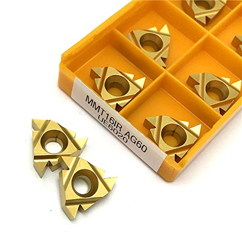 MMT16ER AG60 VP15TF Carbide Inserts Thread Turning Tool Cutting Tool Lathe Tool CNC Tool 16ERAG60 Thread Inserts Turning Insert(MMT16ER AG60 UE6020,100PCS (10 Box))
