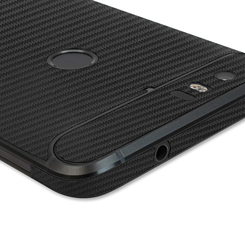 Skinomi Black Carbon Fiber Full Body Skin Compatible With Huawei Nexus 6P (Google Nexus 6P)(Full Coverage) Techskin With Anti-Bubble Clear Film Screen Protector #TOP1