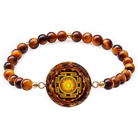 Day Day Up Orgonite Bracelet With Natural Malachite Gemstone & Sri Yantra | Adjustable Healing Quartz Crystal & Chakra Jewelry For Women & Men