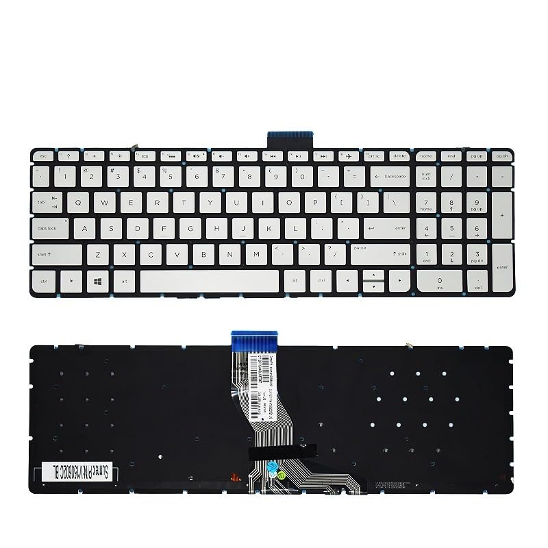 Clavier US HP 17-W rétroéclairé argenté pour TPN-Q172 Q173 Q159